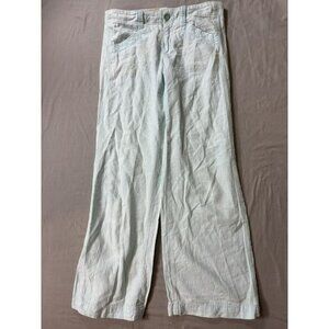 Pilcro And The Letterpress Linen Blend Wide Leg Pants Blue Womens size 4 (31x30)